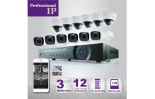 PROFESSIONAL GRADE VISTA  IP SYSTEM INCLUDES 16 HD IP 3MP CAMERA  WITH DOME MOTORIZED RANGE 100ft', HD-NVR WITH 4TB HARD DRIVE WITH POE & 12 CABLES